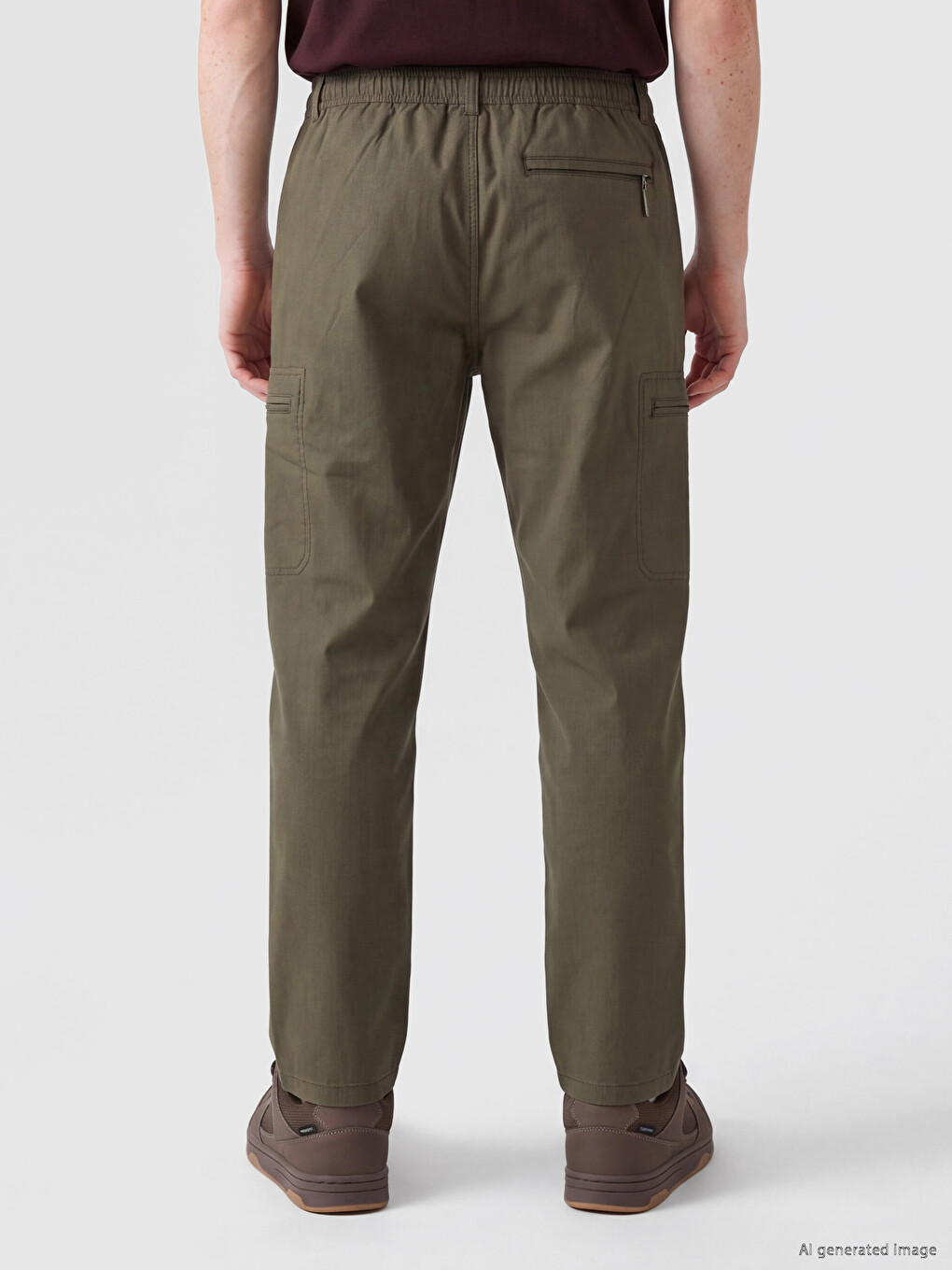 Standard Fit Cargo Pocketed Men's Trousers-3