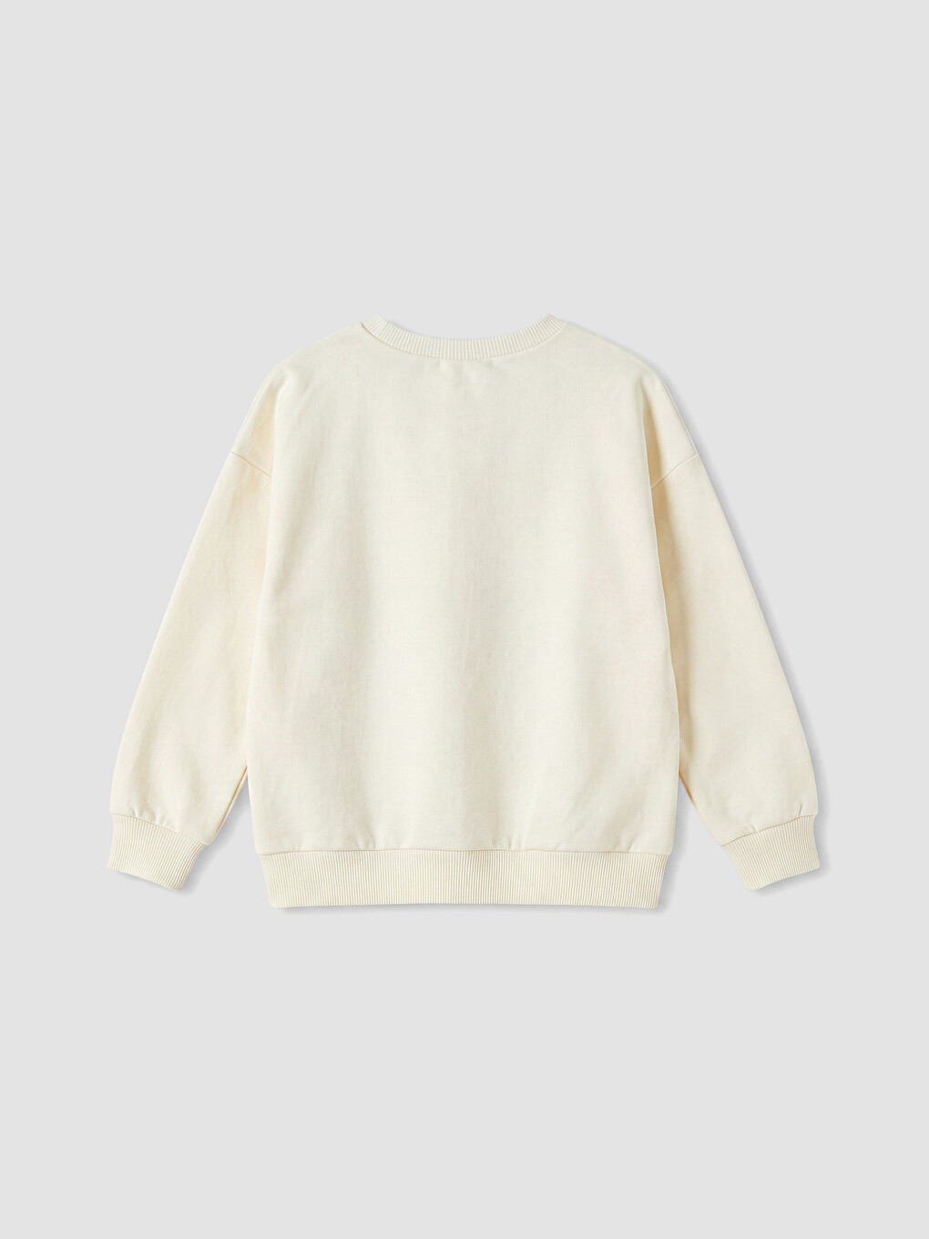 Ekru Baskılı Kız Çocuk Sweatshirt 2'li-3