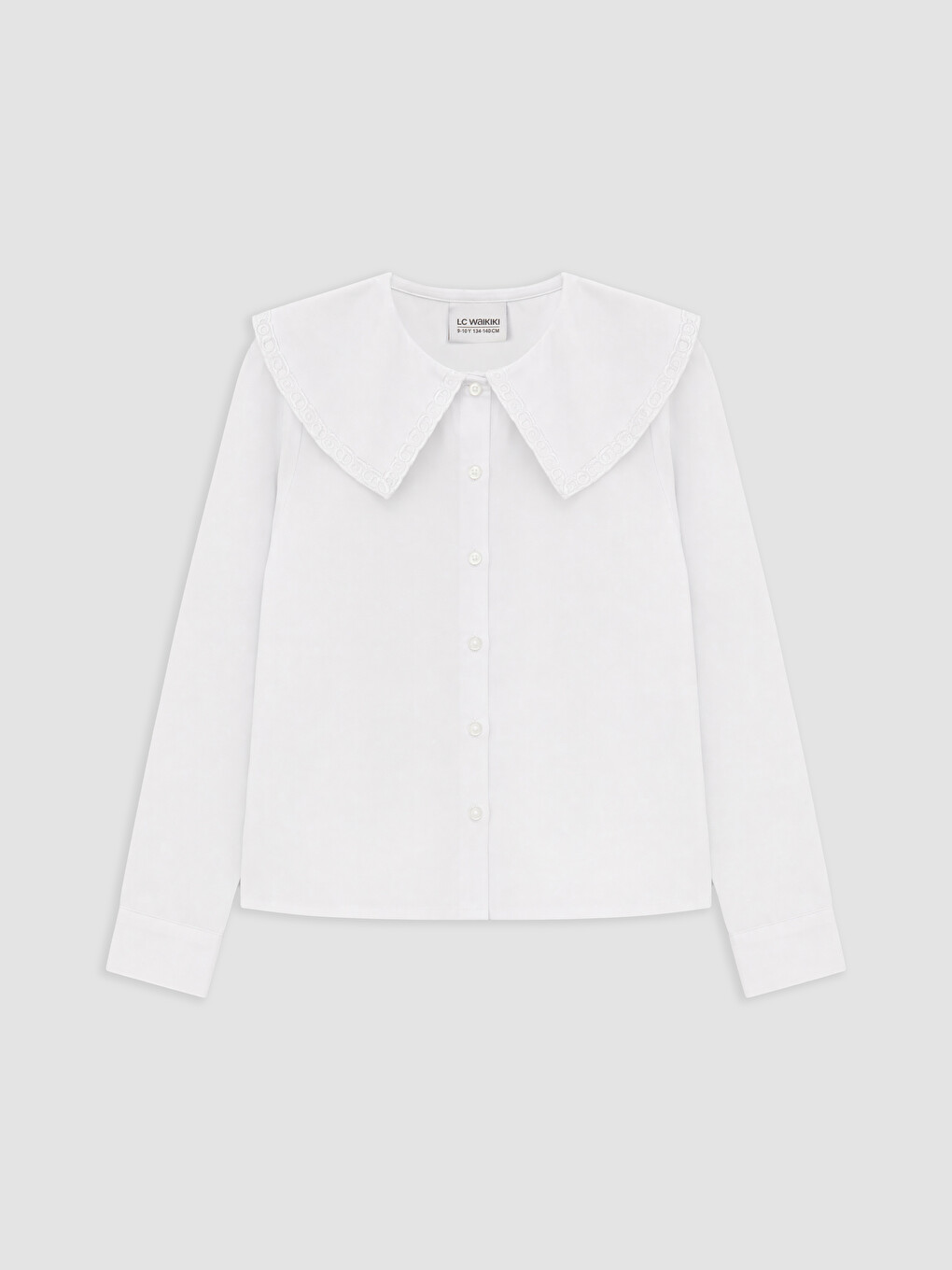 Embroidered Peter Pan Collar Girls' Shirt
