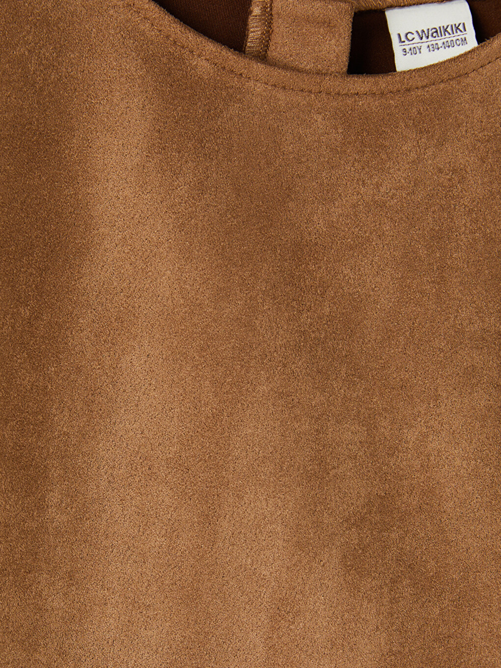 Bow Detailed Girls' Suede Dress-1