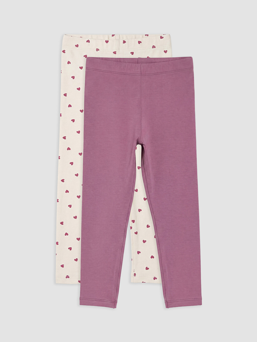 Elastic Waist Printed Girls' Leggings 2 Pack
