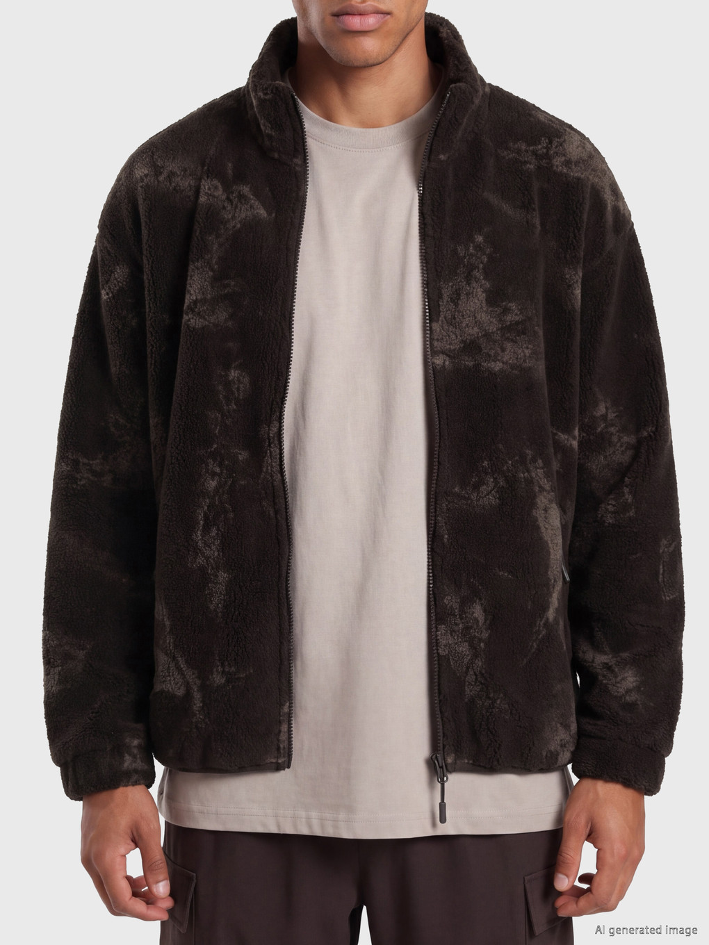 Dik Yaka Erkek Fermuarlı Sweatshirt-2