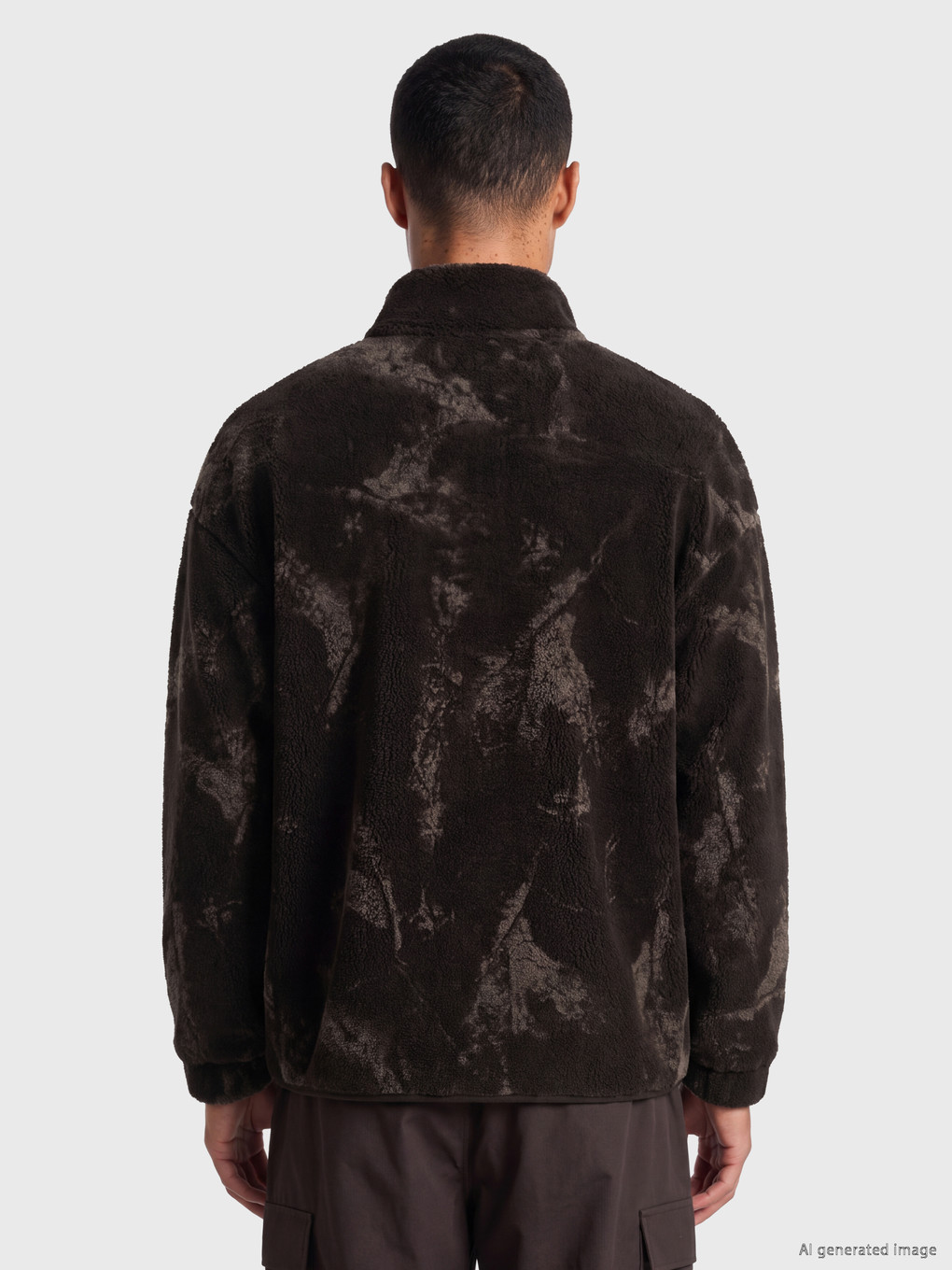 Dik Yaka Erkek Fermuarlı Sweatshirt-3