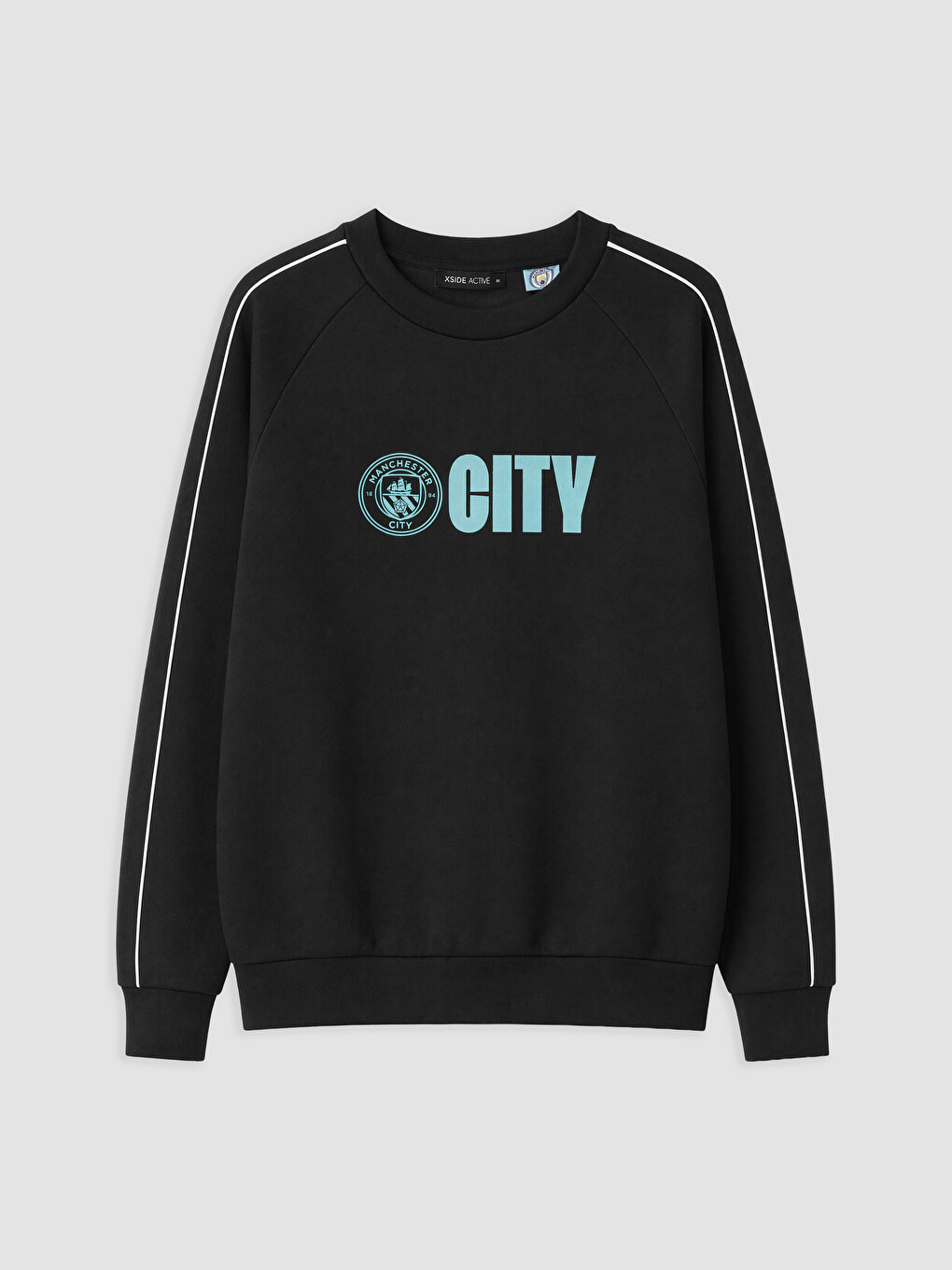 Siyah Manchester City Baskılı Erkek Sweatshirt-4