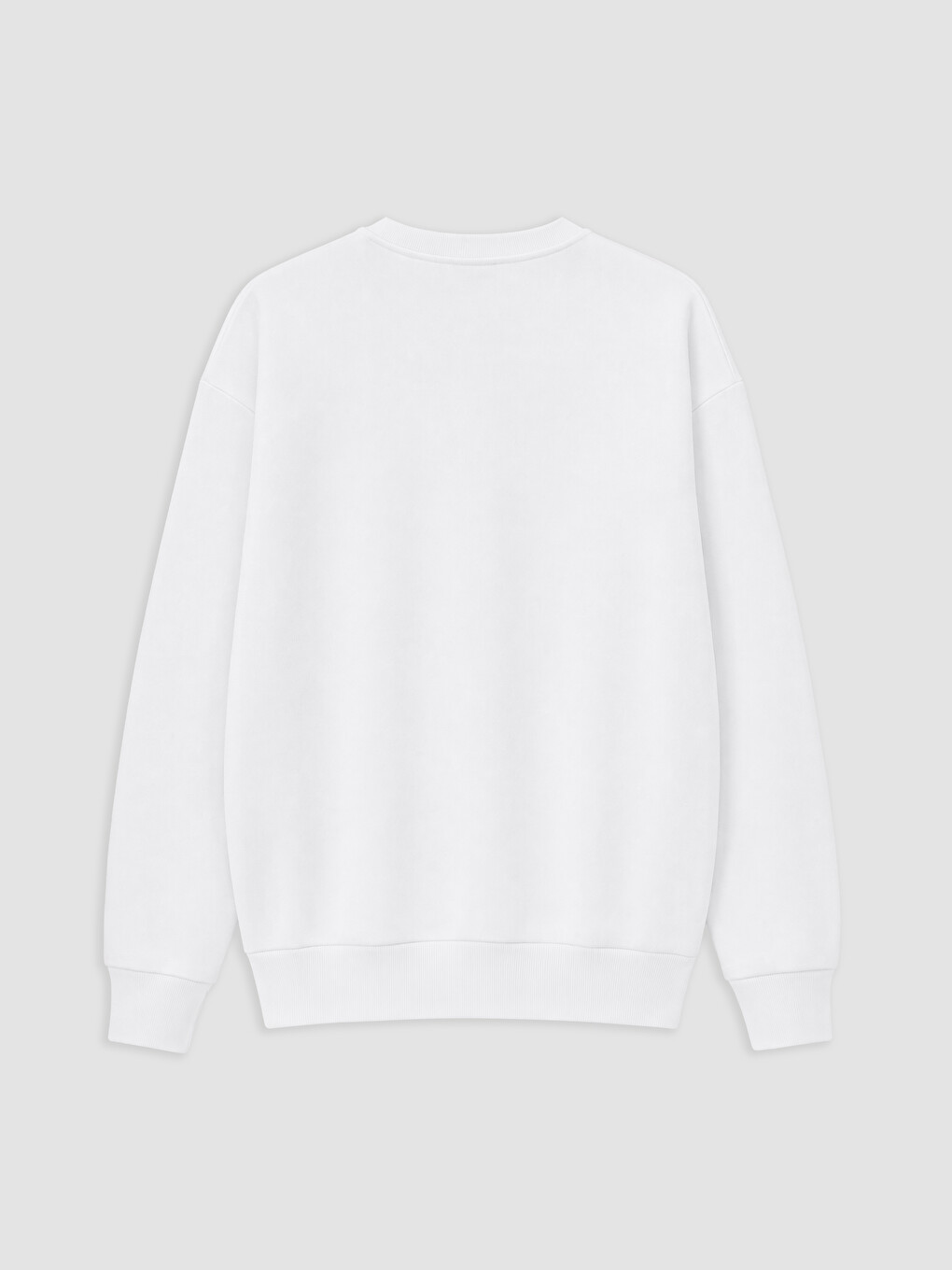 Beyaz Bisiklet Yaka Manchester City Baskılı Erkek Sweatshirt-5