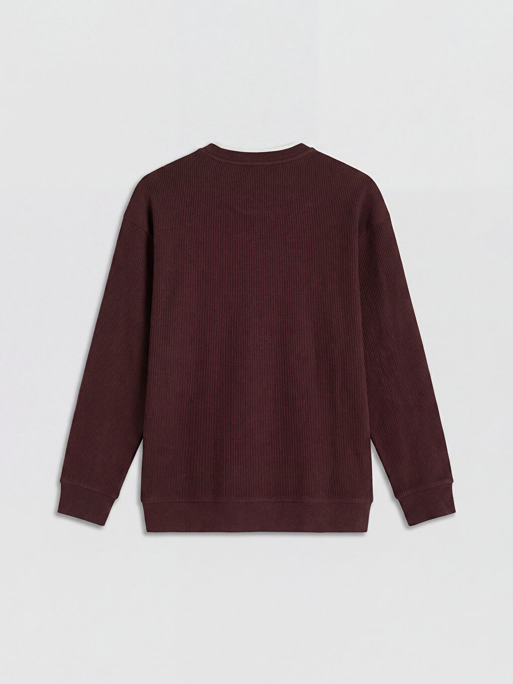 Bordo Bisiklet Yaka Fitilli Erkek Sweatshirt-5