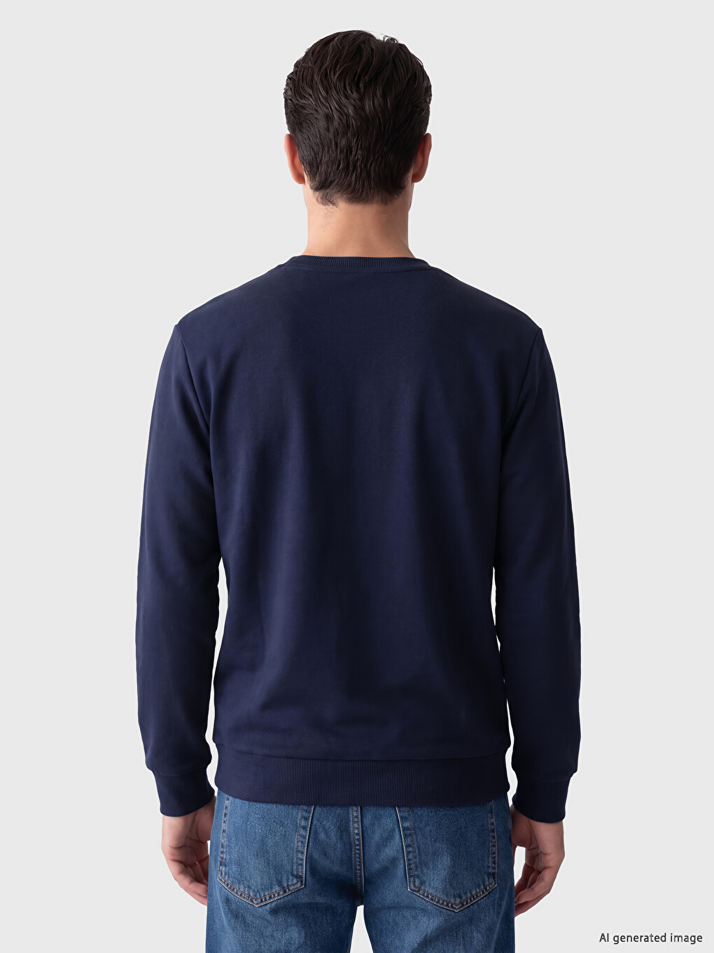 Crew Neck Men's Thick Sweatshirt-2