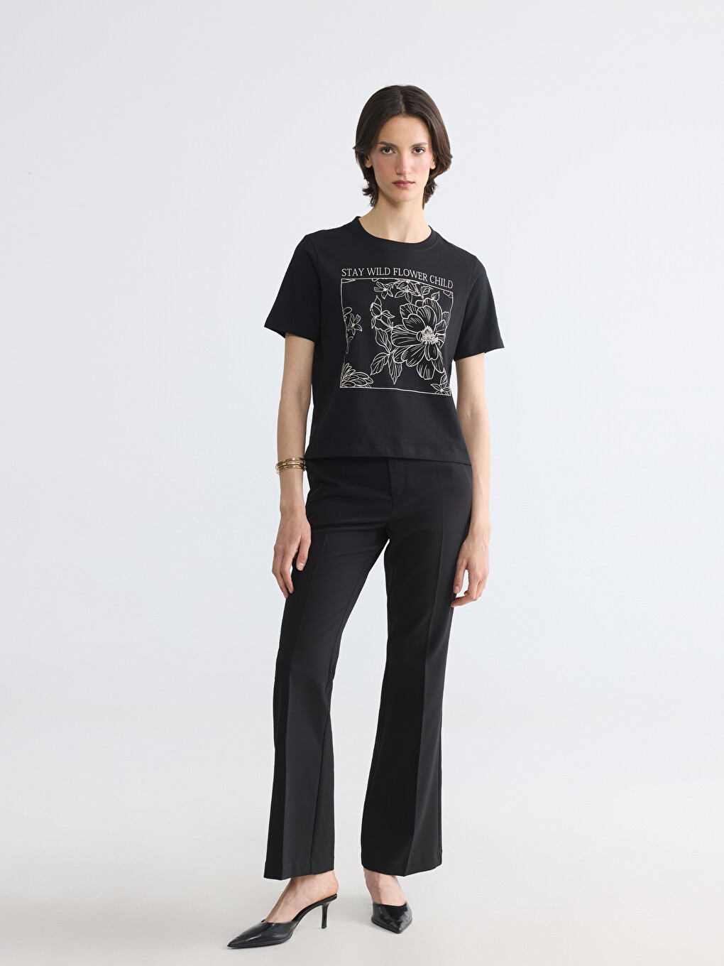 Crew Neck Printed Women's T-shirt-1