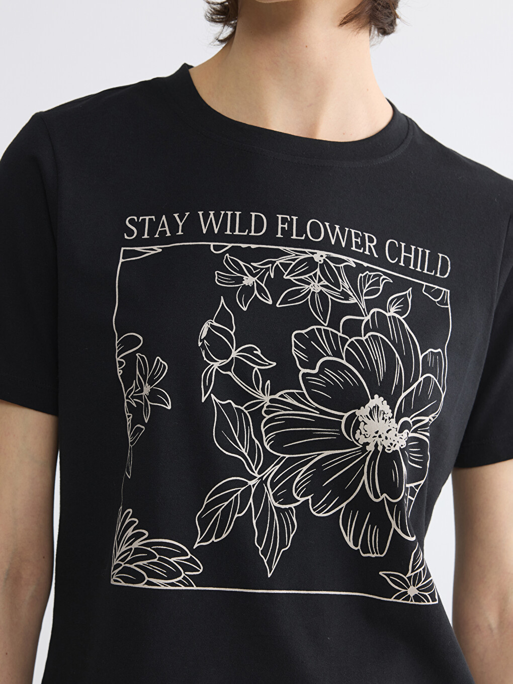 Crew Neck Printed Women's T-shirt-2