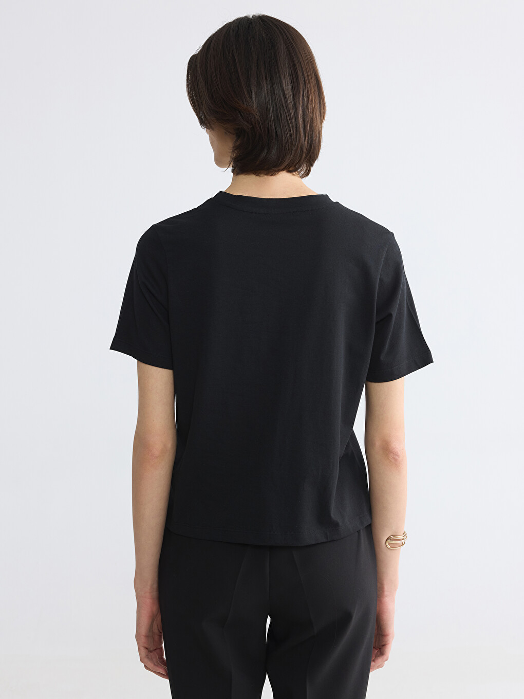 Crew Neck Printed Women's T-shirt-3