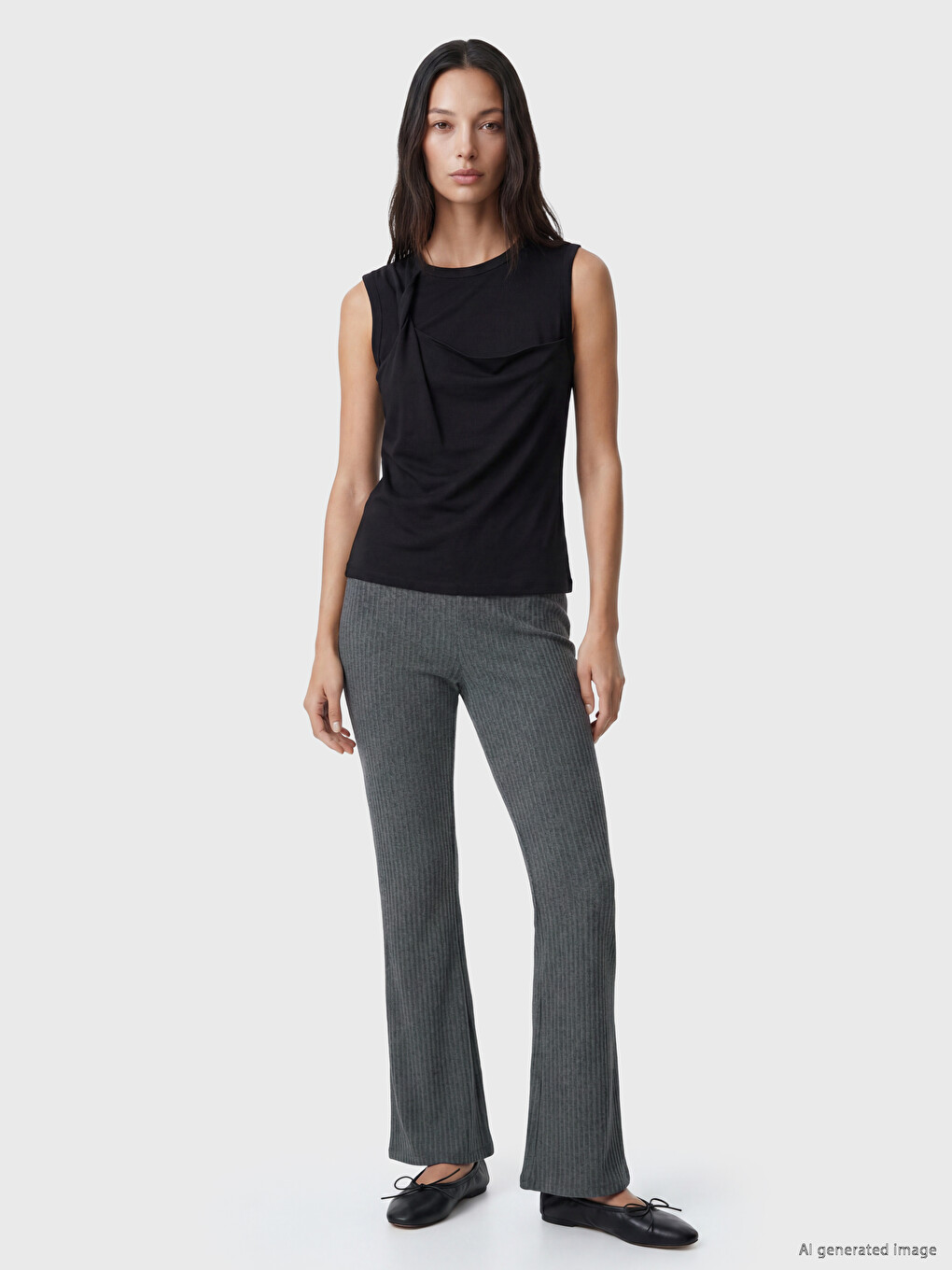 Elastic Waist Flare Women's Leggings Pants