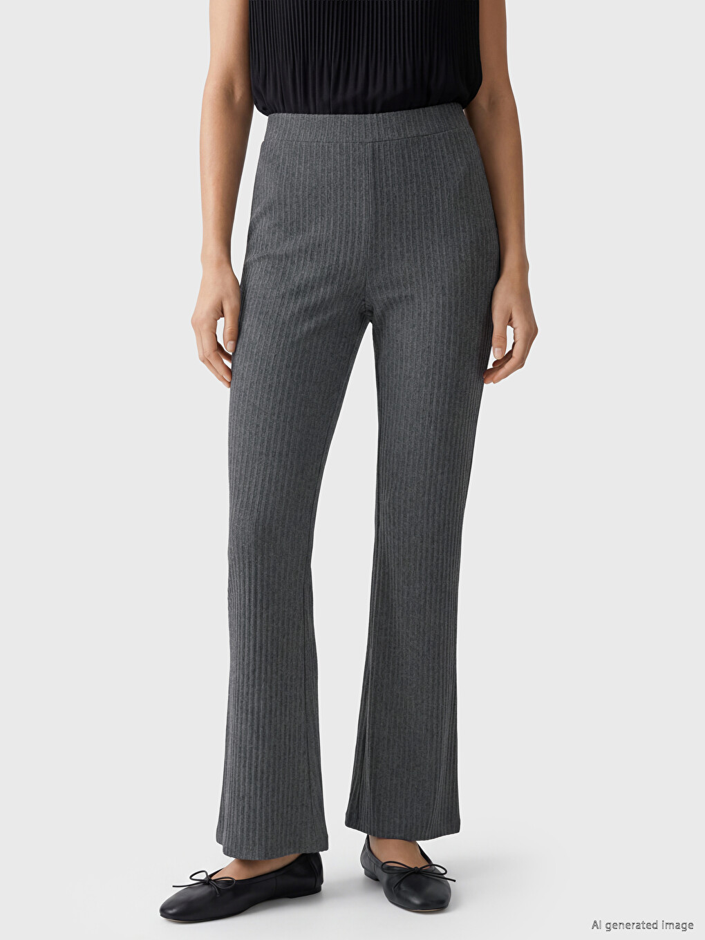 Elastic Waist Flare Women's Leggings Pants-1