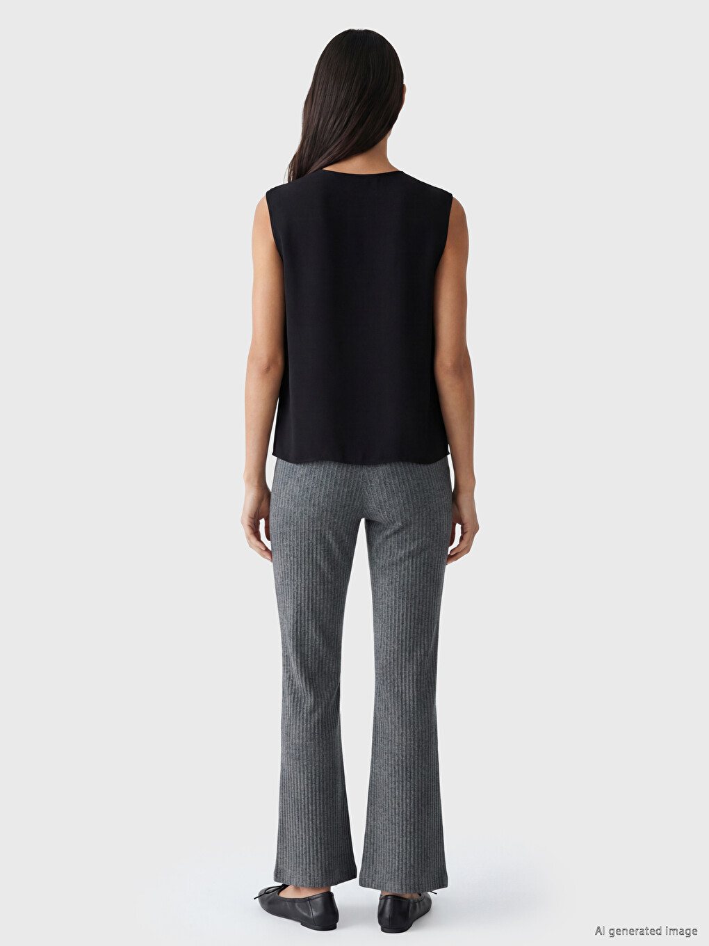 Elastic Waist Flare Women's Leggings Pants-3