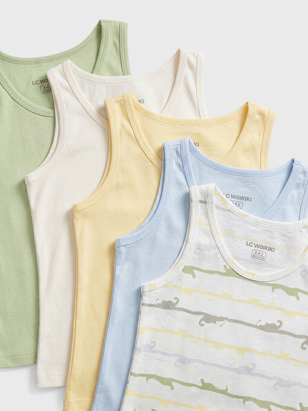 Crew Neck Boys' Vest 5 Pack-9