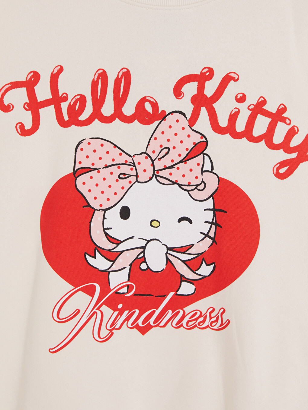 Ekru Hello Kitty Baskılı Kız Çocuk Kalın Sweatshirt-2