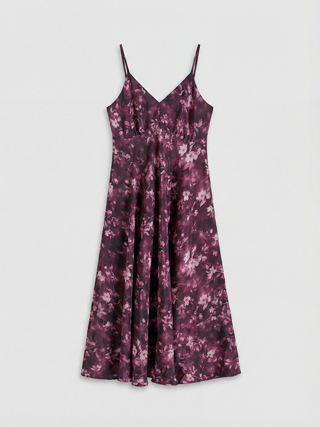 V Neck Strappy Floral Dress-4