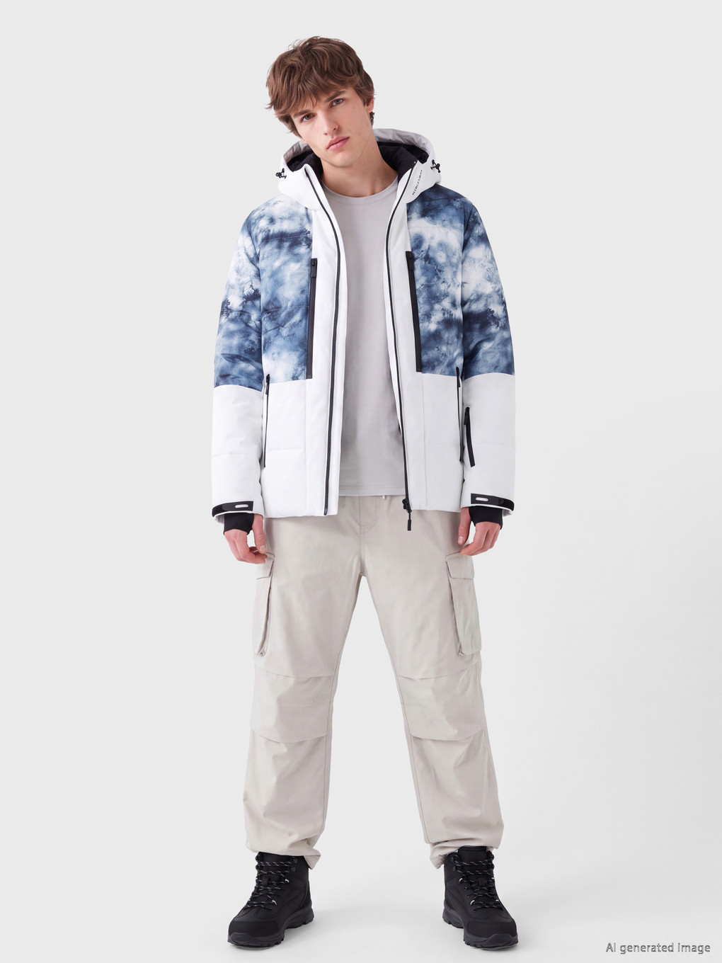 Regular Fit Hooded Men's Coat-1