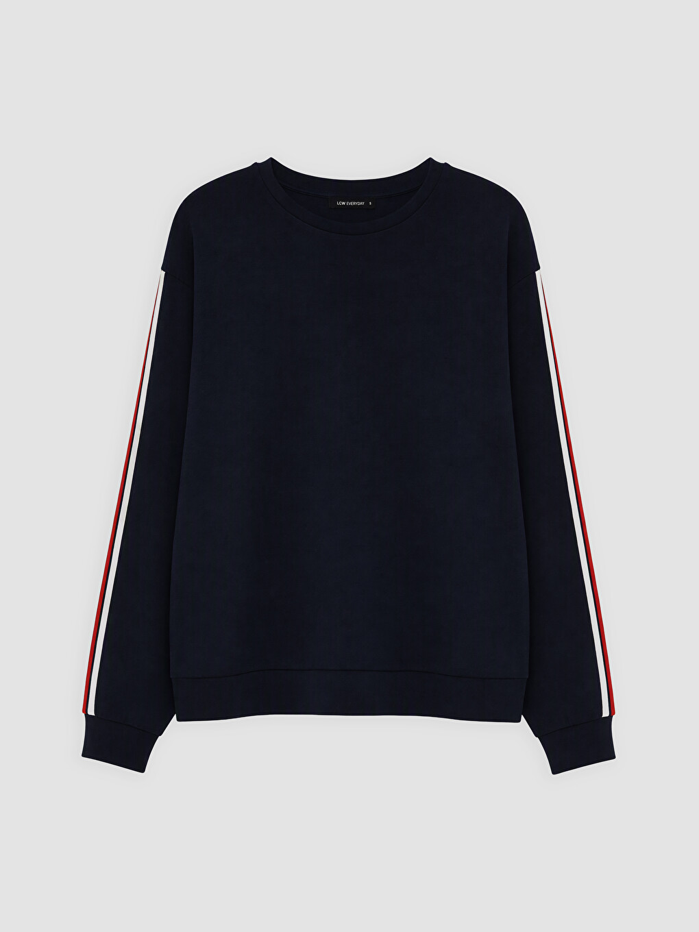 Lacivert Şeritli Soft Touch Kadın Sweatshirt