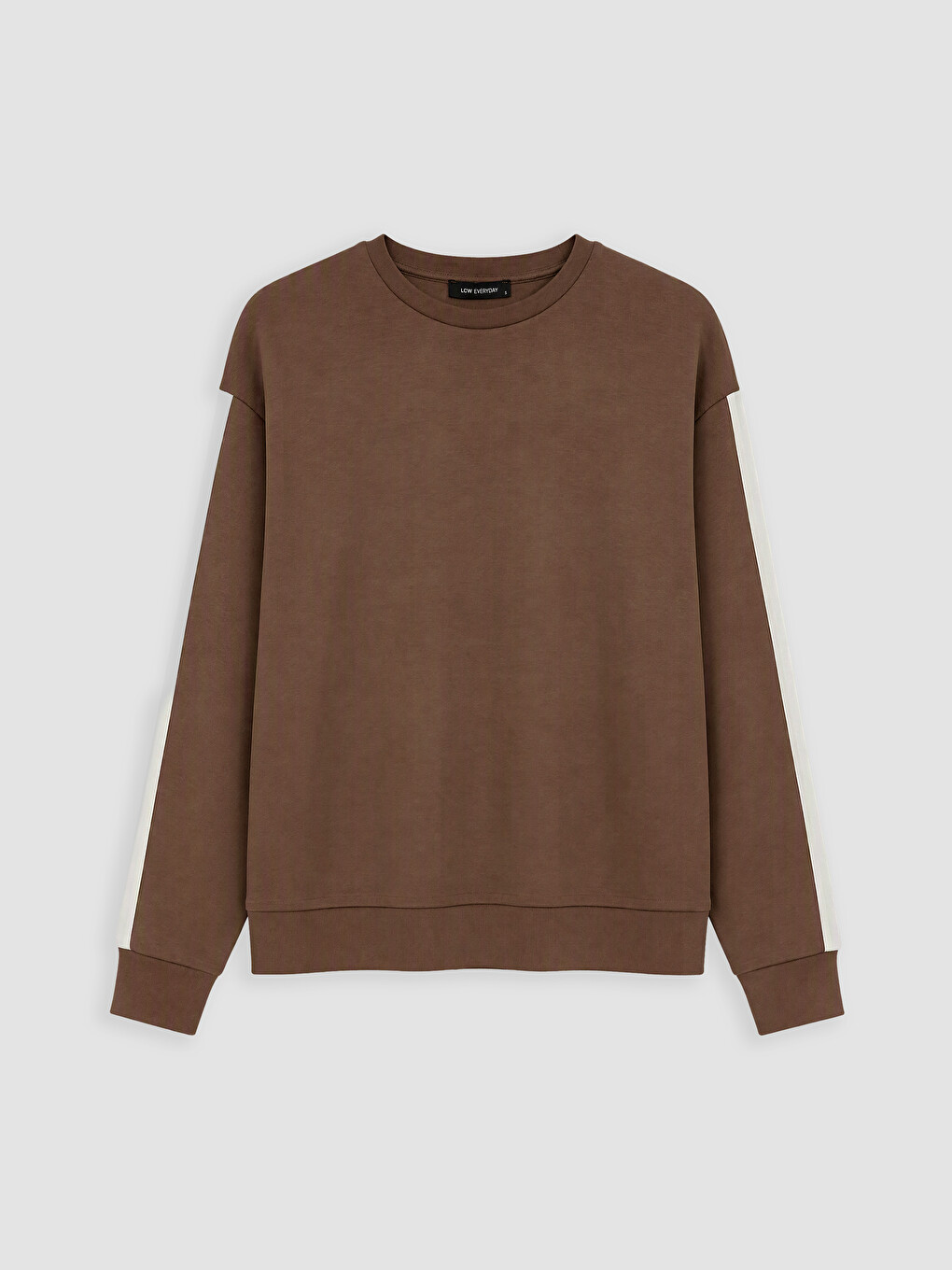 Kahverengi Şeritli Soft Touch Kadın Sweatshirt