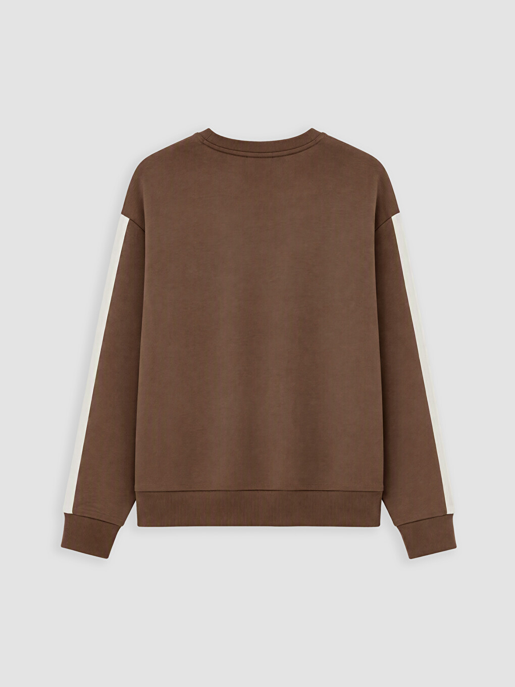 Kahverengi Şeritli Soft Touch Kadın Sweatshirt-2