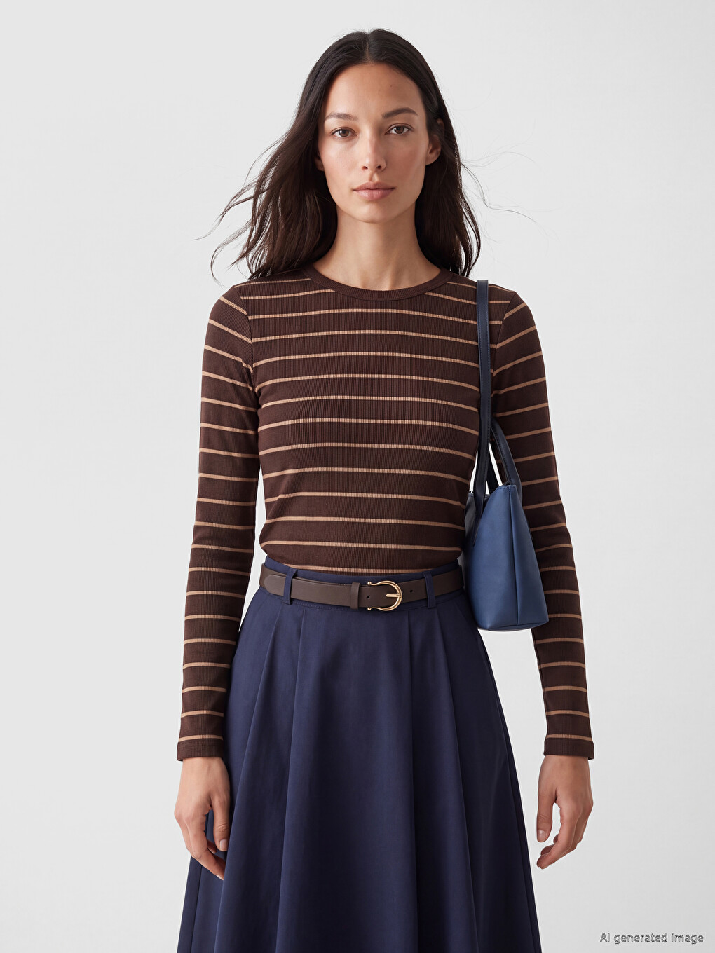 Crew Neck Striped Women's Body