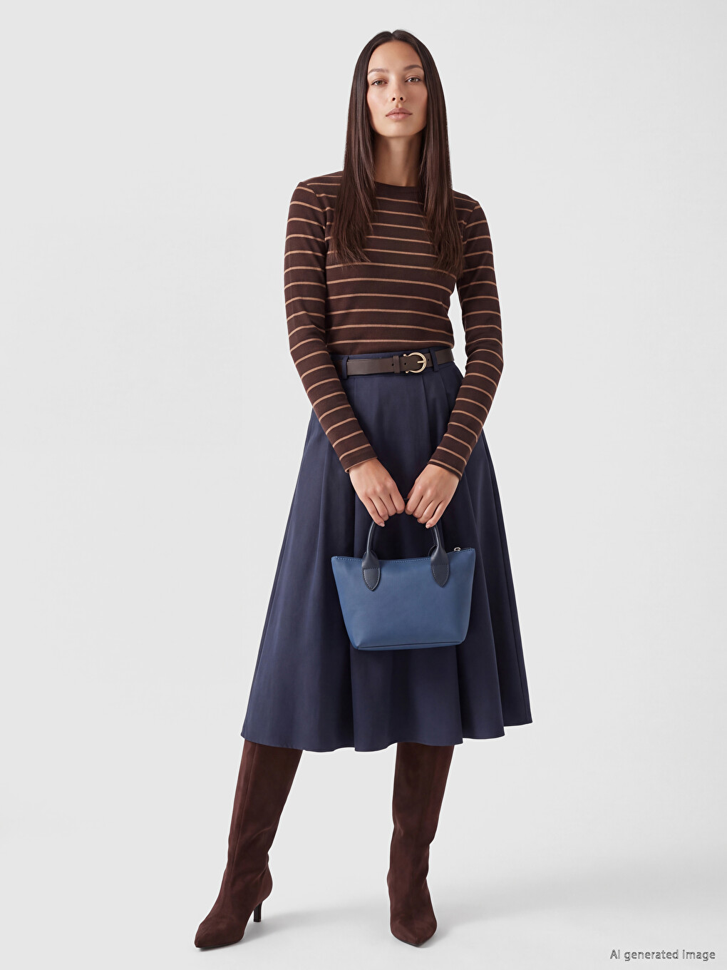Crew Neck Striped Women's Body-1