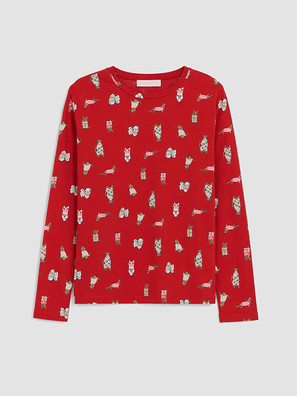 Kırmızı Baskılı Kadın Pijama Takımı-5