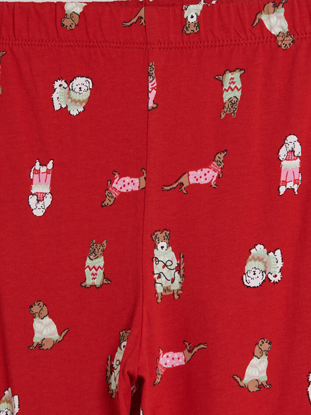 Kırmızı Baskılı Kadın Pijama Takımı-9