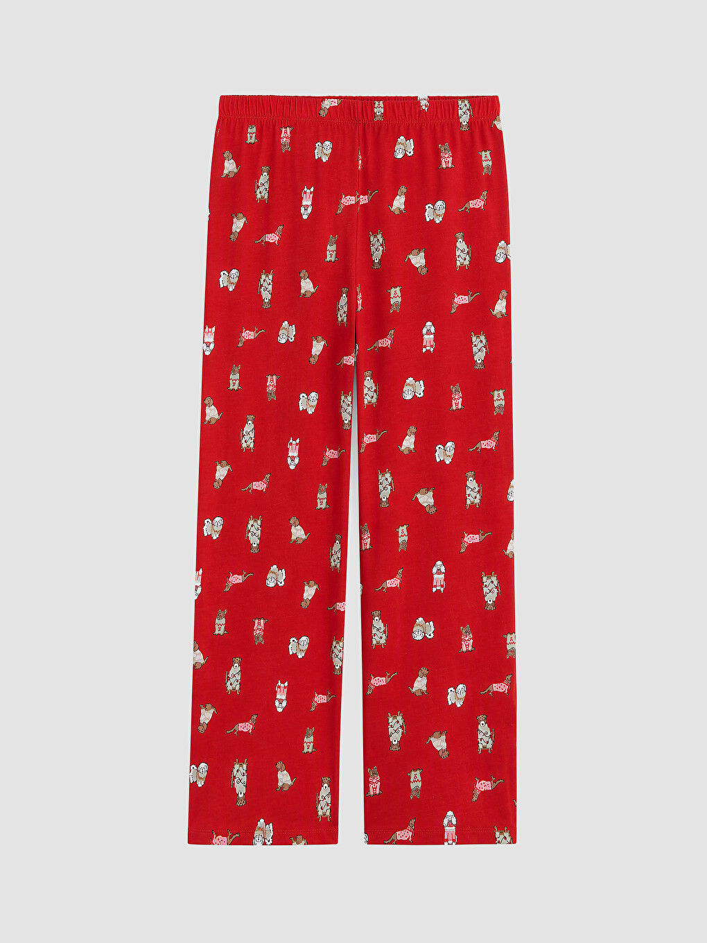 Kırmızı Baskılı Kadın Pijama Takımı-10