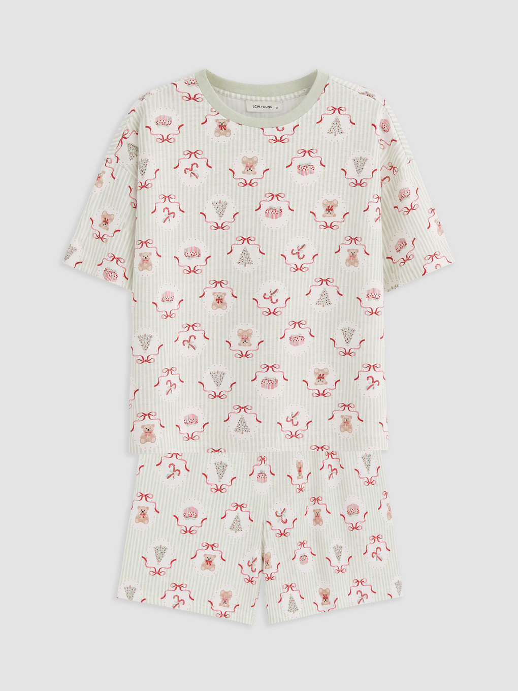 Woman Green Shortie Pyjama Set