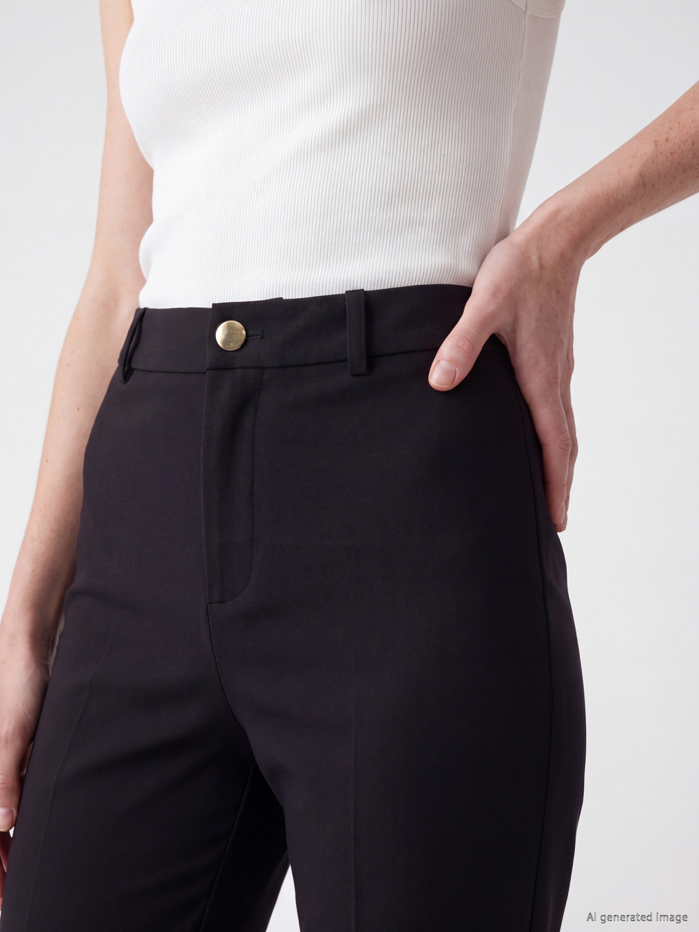 High Waist Flare Women's Trousers-2