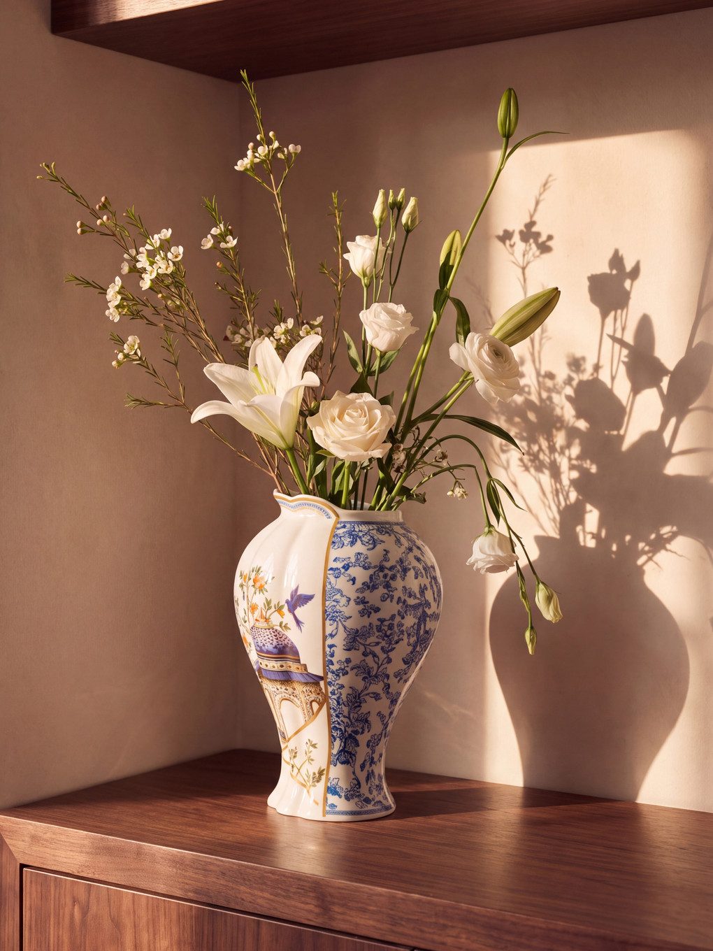  Ruffled Flower Patterned Vase