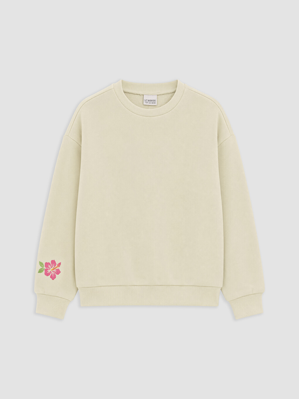 Turkuaz Çiçekli Kız Çocuk Sweatshirt