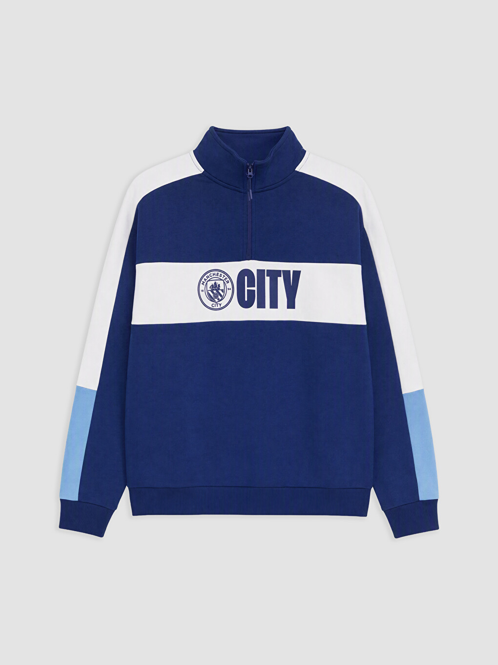Lacivert Manchester City Baskılı Erkek Sweatshirt