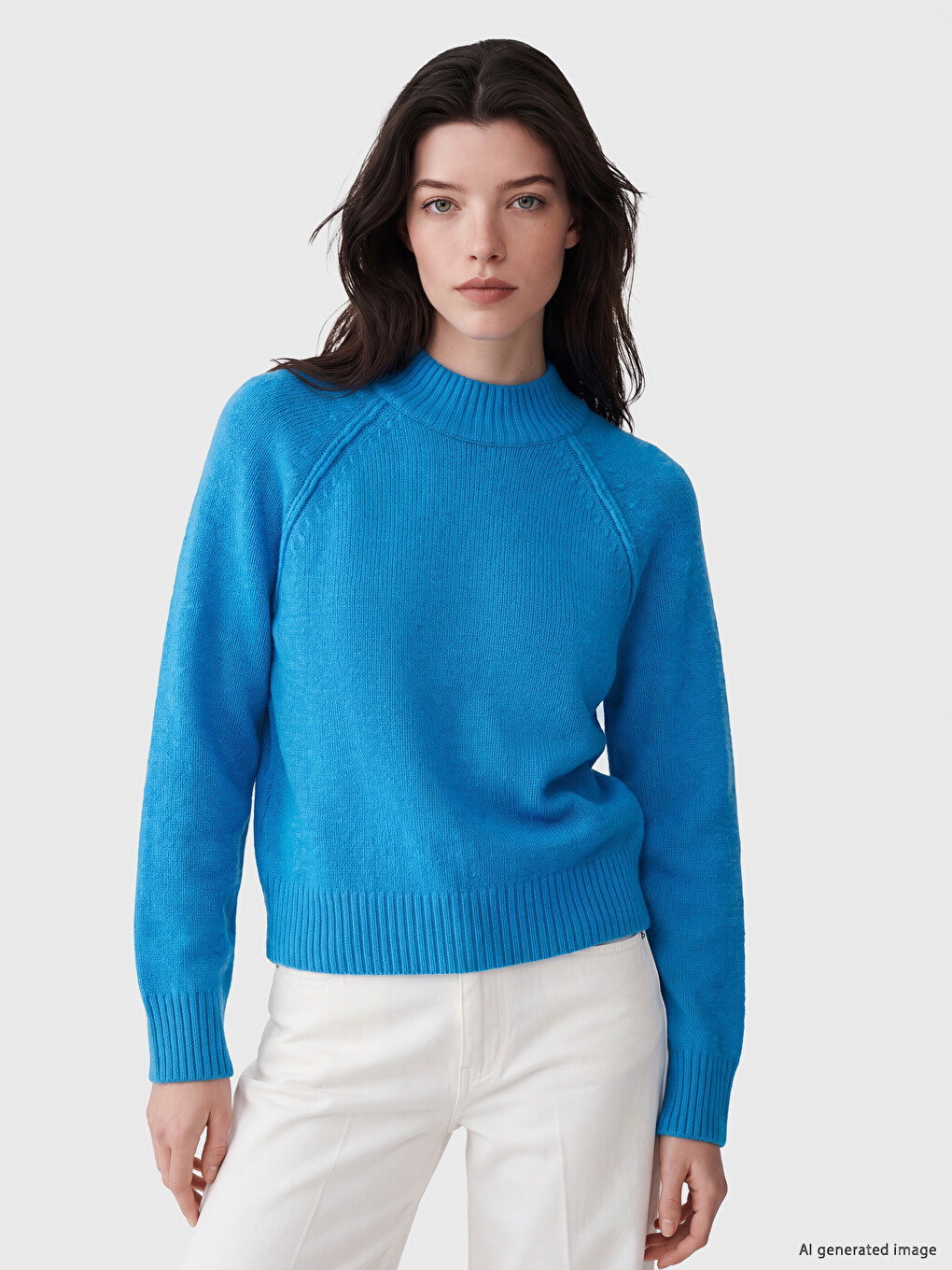 Pull-over En Tricot À Col Montant Pour Femme