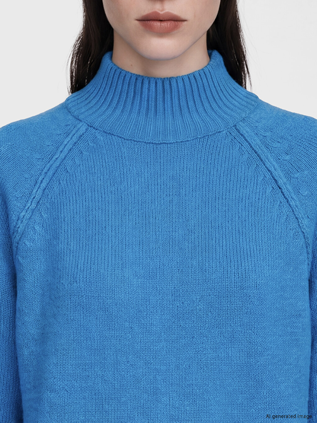 Pull-over En Tricot À Col Montant Pour Femme-2