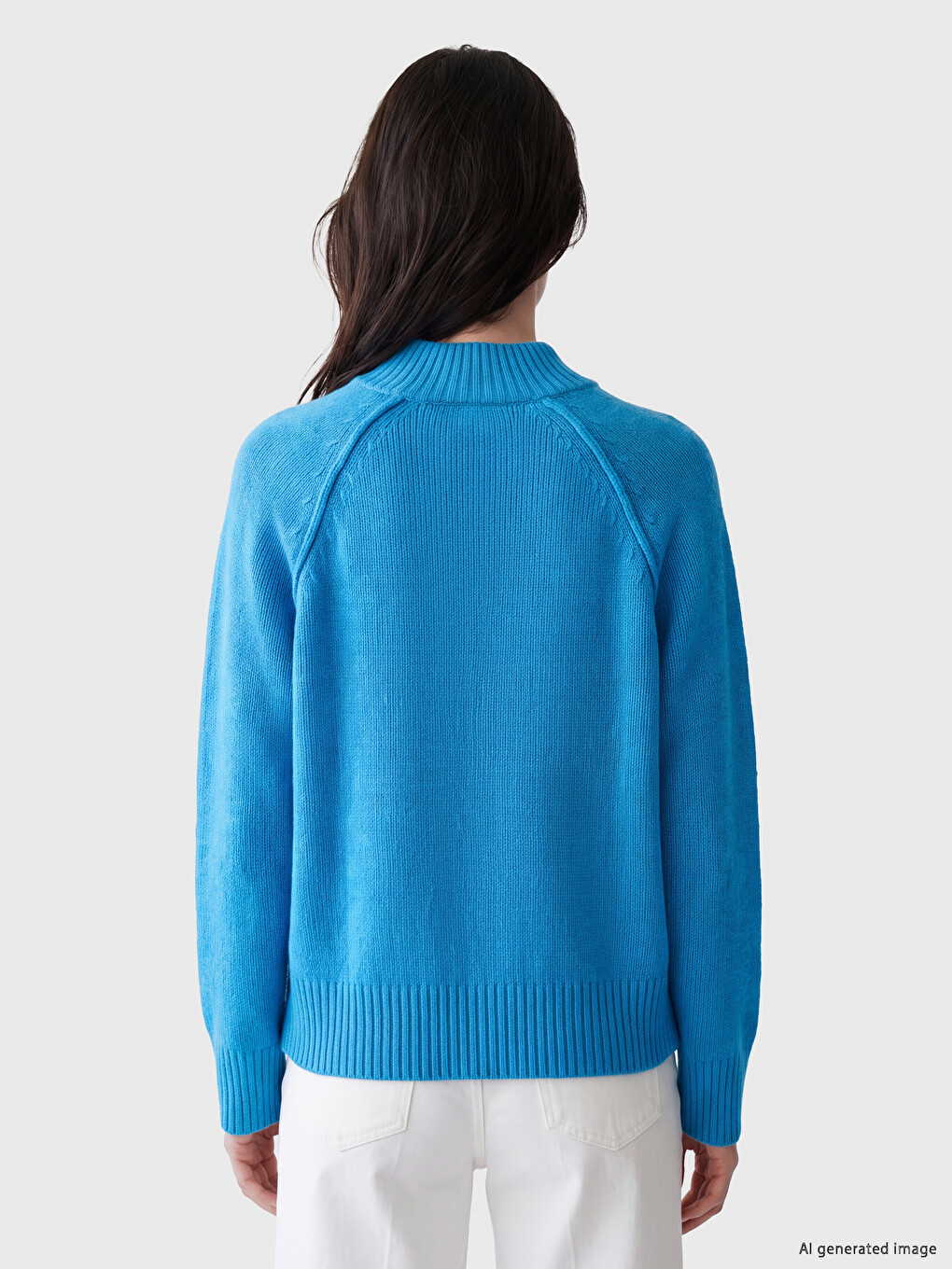 Pull-over En Tricot À Col Montant Pour Femme-3