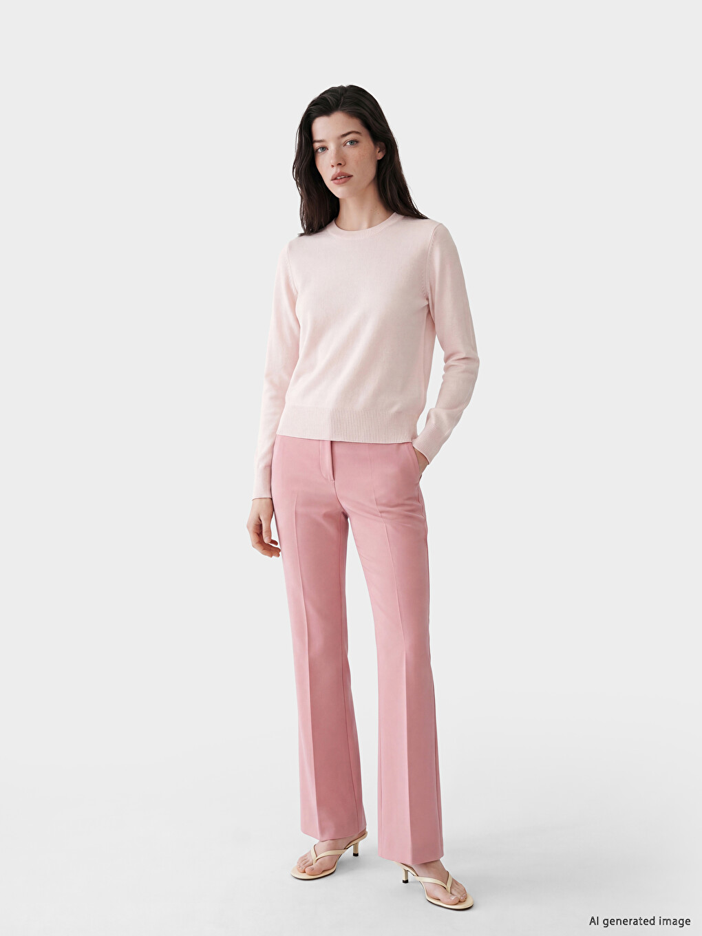 Crew Neck Women's Knitwear Sweater-1