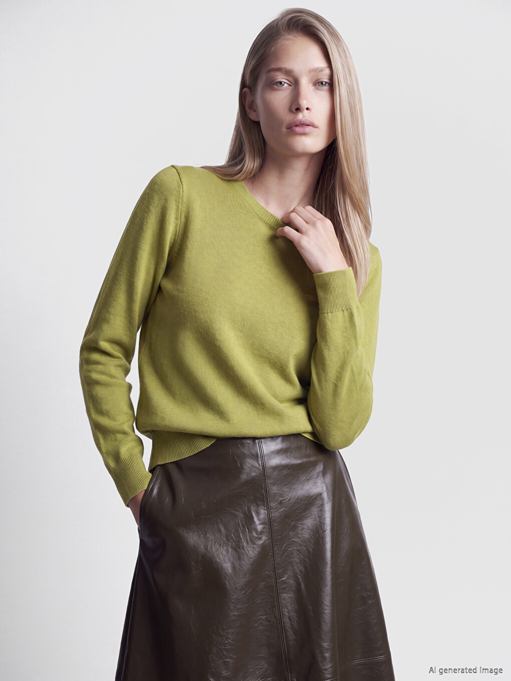 Crew Neck Women's Knitwear Sweater
