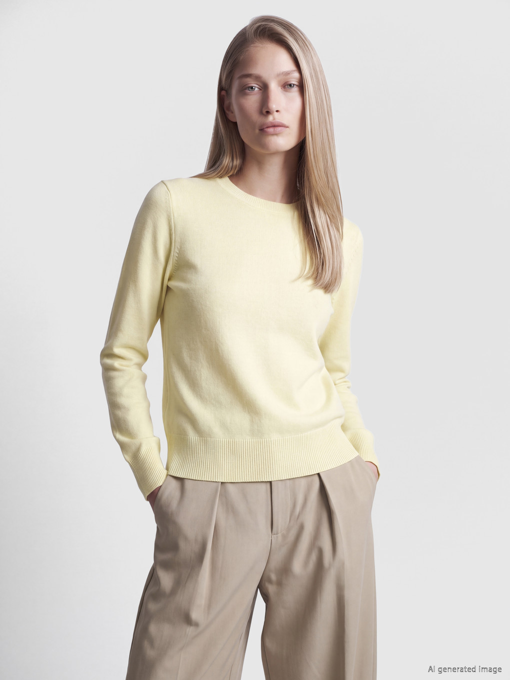 Damen Strickpullover Mit Rundhalsausschnitt