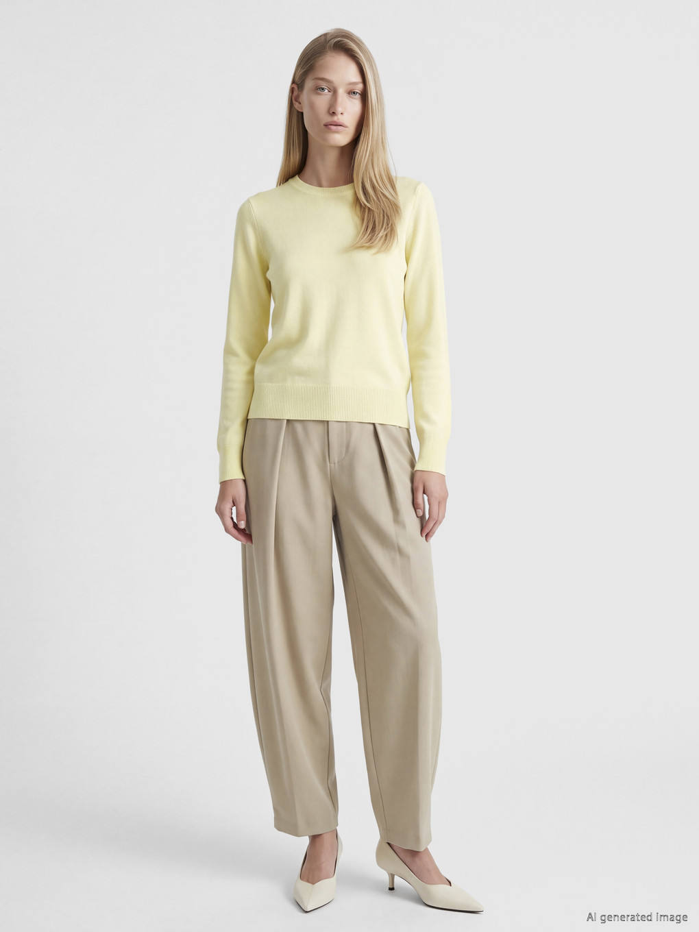 Damen Strickpullover Mit Rundhalsausschnitt-1