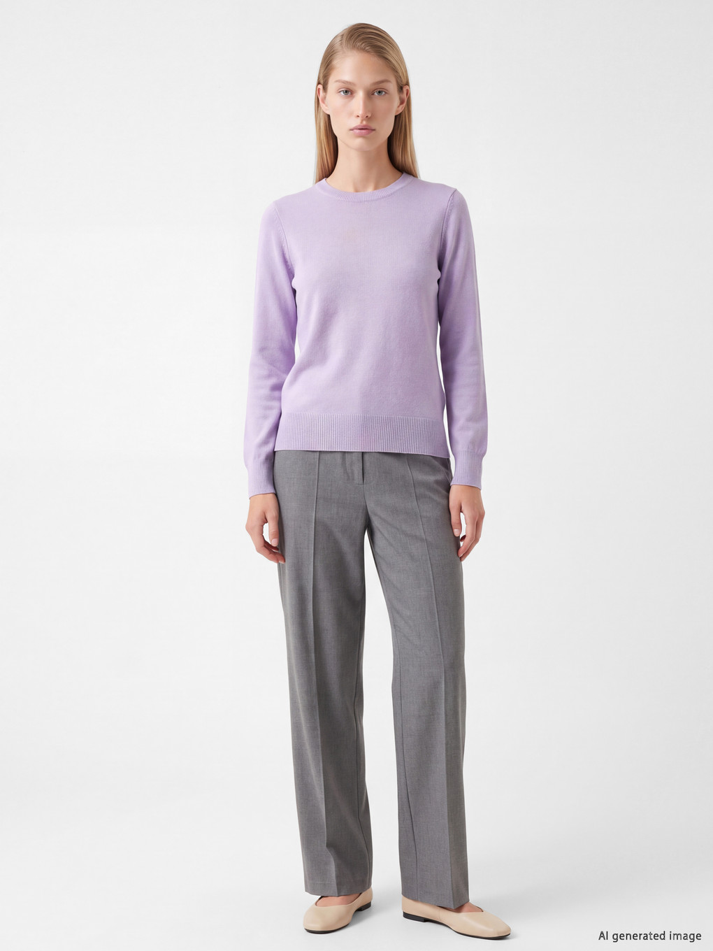 Crew Neck Women's Knitwear Sweater-1