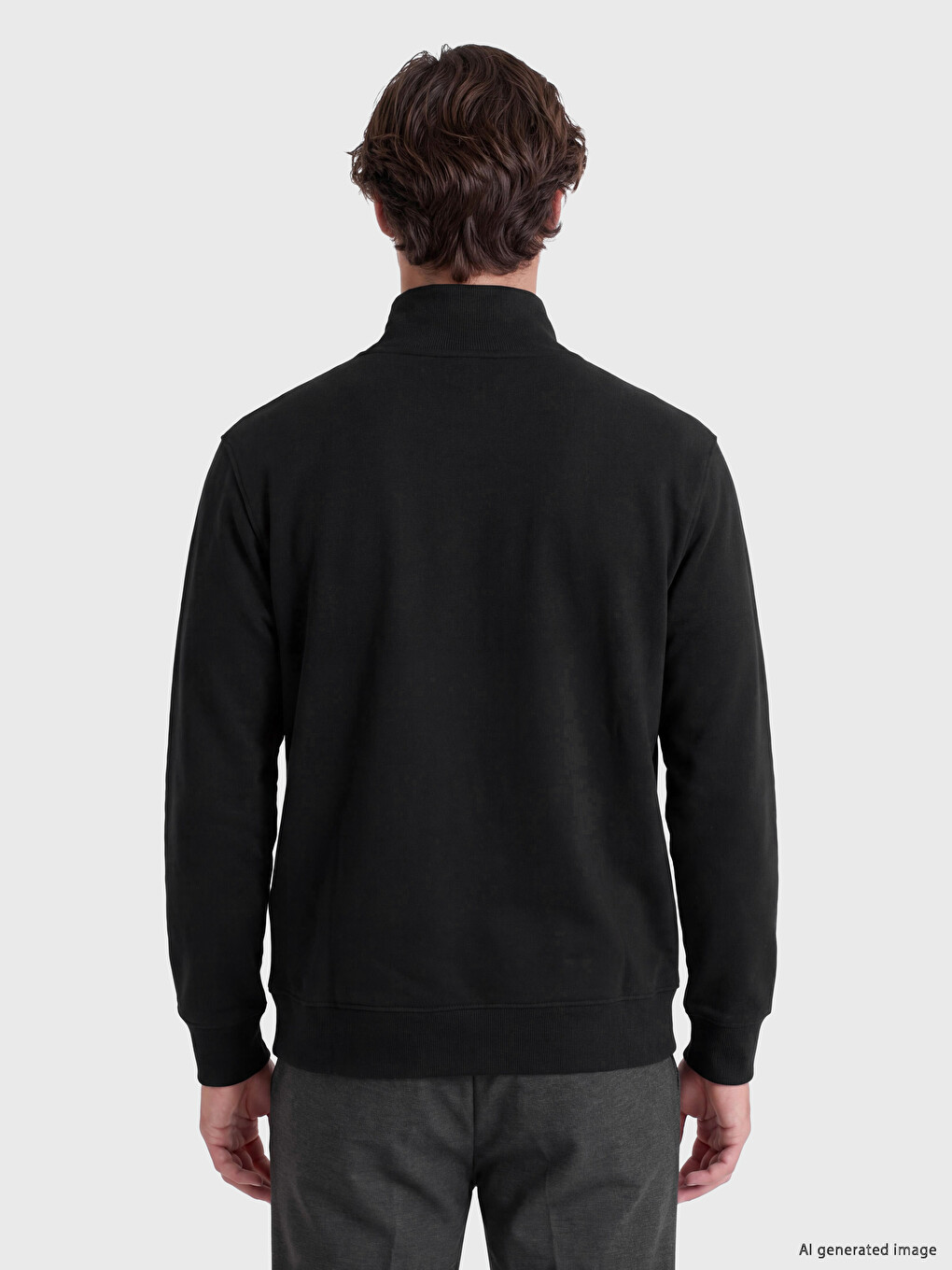 Mock-neck Herren Dickes Sweatshirt-3