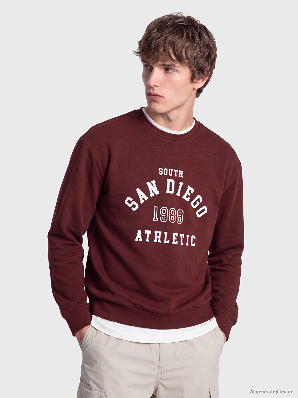 Crew Neck Men's Thick Sweatshirt
