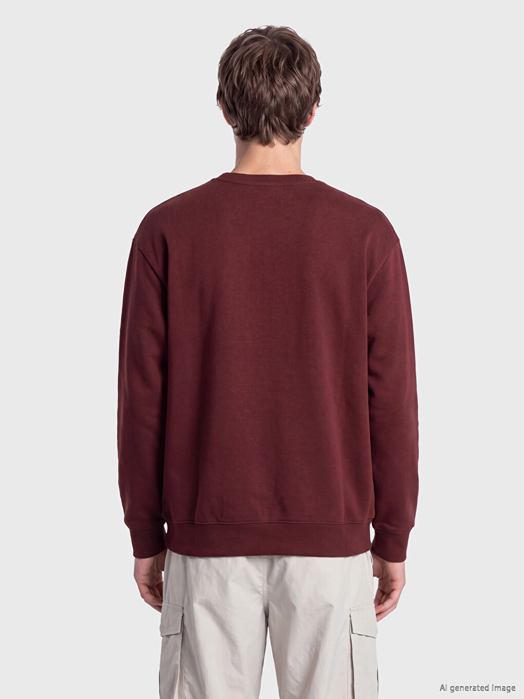 Crew Neck Men's Thick Sweatshirt-3