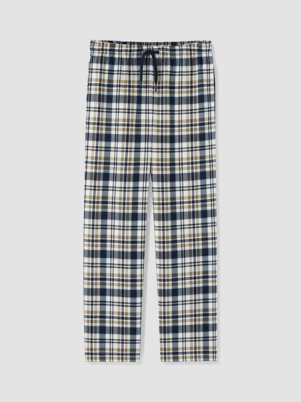 Bej Regular Fit Ekose Erkek Pijama Alt
