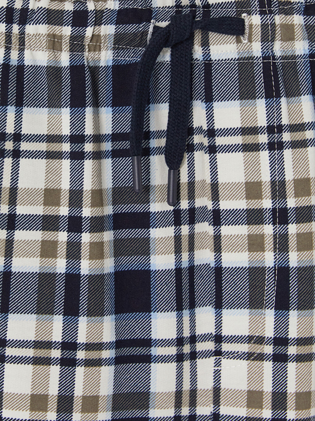 Bej Regular Fit Ekose Erkek Pijama Alt-1
