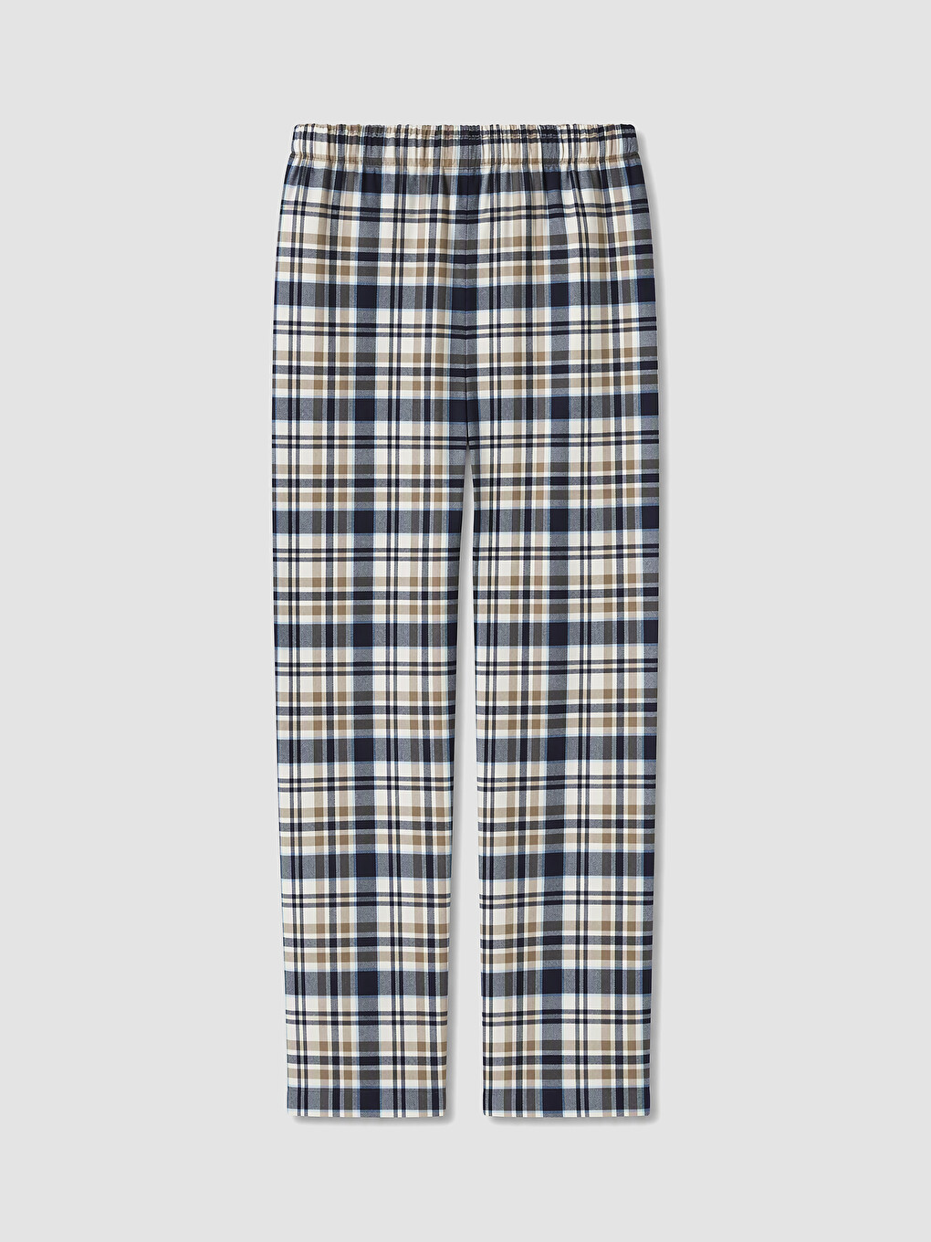 Bej Regular Fit Ekose Erkek Pijama Alt-2