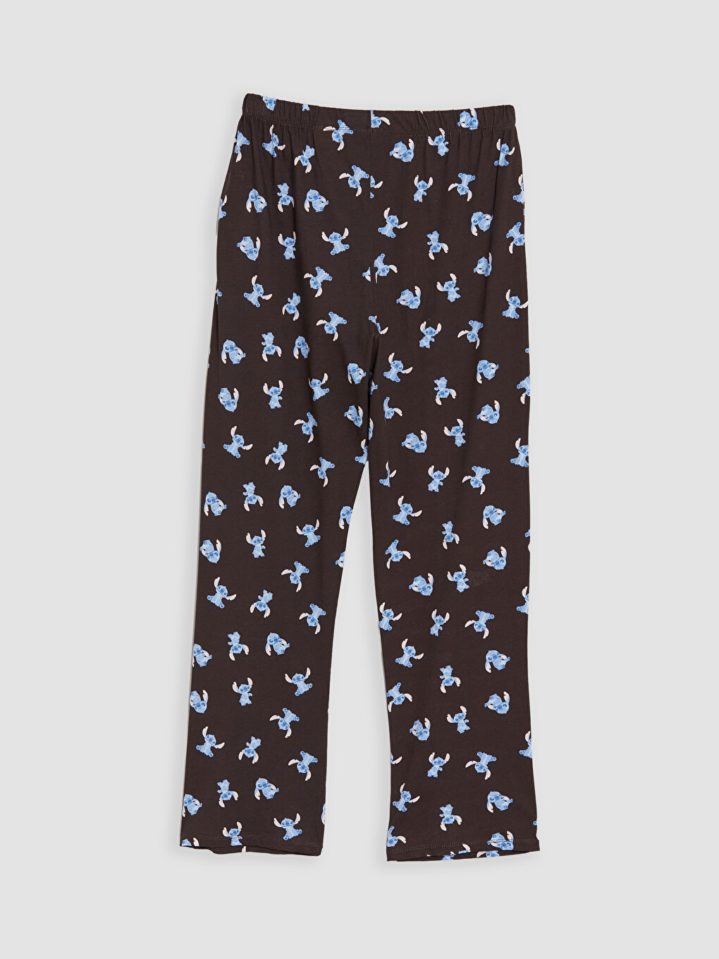 Kahverengi Stitch Baskılı Kadın Pijama Altı-2