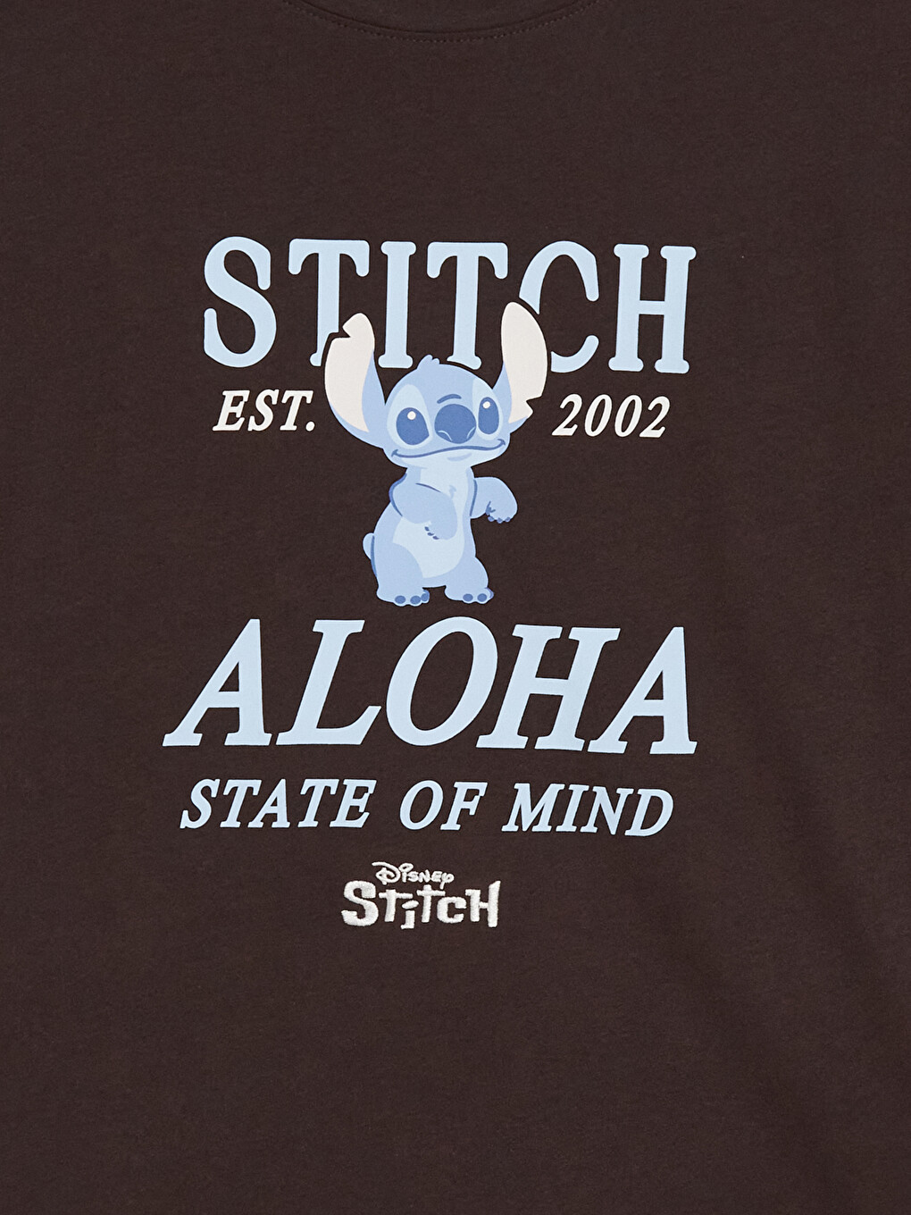 Kahverengi Stitch Baskılı Kadın Pijama Takım-6